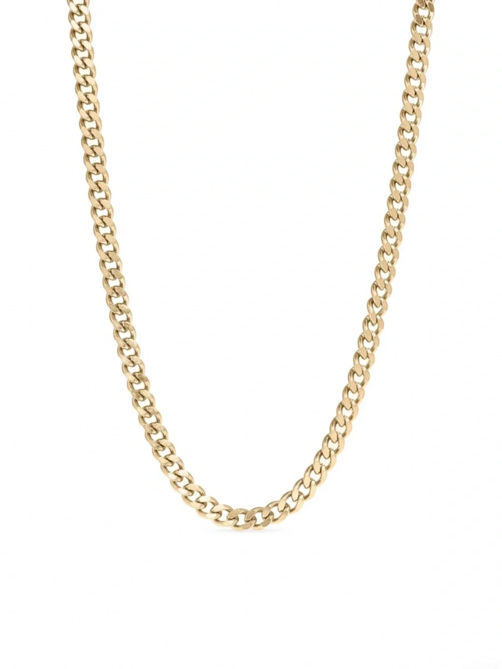 18K Gold PVD Stainless Steel Diamond Cut Curb Chain Necklace 5mm